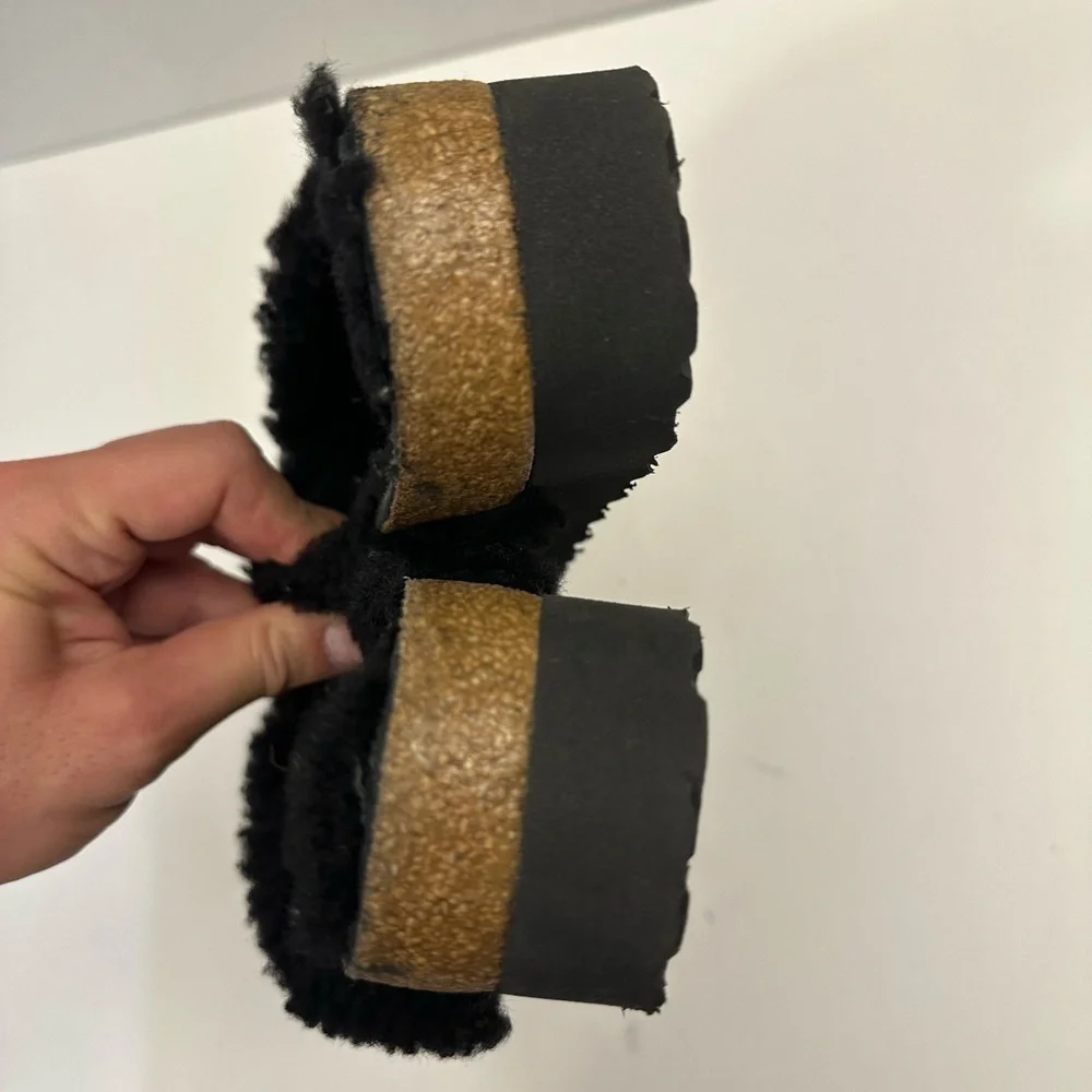 Birkenstock Papillio Daytona Shearling Teddy Platform Two-Strap Sandal Size 38